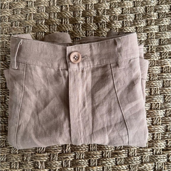 Mod Ref Tan High Waist Linen Shorts Relaxed Fit NWOT Sz Small - Picture 12 of 12